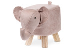 LA2010 - Taburet - slon, potah starorůžová látka v dekoru vintage kůže, nohy kaučukovník