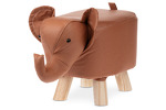 LA2012 - Taburet - slon, potah skořicově hnědá látka v dekoru kůže, nohy kaučukovník