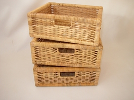 Zásuvka ratanová medová set 3 kusy