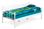 BED-1905 WT - Postel jednolůžková 90x200, kovová konstrukce, bílý matný lak