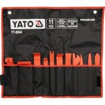 YATO YT-0844 Nářadí Sada nástrojů pro odstranění čalounění vozidel. Sada obsahuje 11 komponentů pro rychlé a precizní odstranění čalounění z jakéhokoli interiéru vozidel. Souprava je vyrobena z tvrzeného nylonu. Jednotlivé