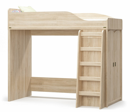 Poschoďová postel se skříní BELICE dub sonoma