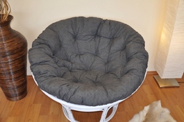 Polstr deluxe na křeslo papasan 110 cm - tmavě šedý melír
