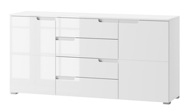 Komoda 2-dveřová se zásuvkami SELENE 8 bílá lesk