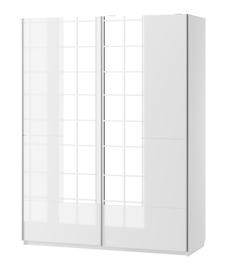 Šatní skříň se zrcadlem SELENE 30 bílá lesk