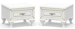Noční stolek 2 ks FRANKO bílý mat