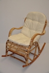 Houpací křeslo Klasik ratan semambo natural - polstr béžový melír