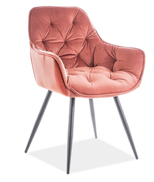 Jídelní čalouněná židle CHEERS velvet starorůžová/černá