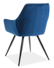Jídelní čalouněná židle CHEERS velvet modrá/černá