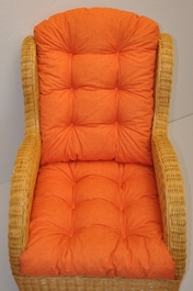 Polstr na ratanové křeslo - látka oranžový melír
