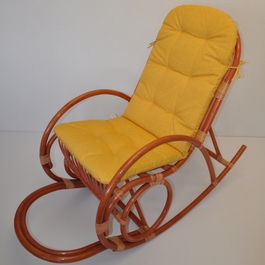 Polstr UNI na houpací křeslo látka žlutý melír