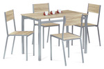HARVEY SON - Jídelní set 1+4, rozměr stolu 110x70x76 cm , MDF, kov, sonoma, stříbrný lak