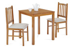 JAGUAR OAK - Jídelní set 1+2, rozměr stolu 69x69x75 cm, masiv, dub landhaus, šedé látkové sedáky