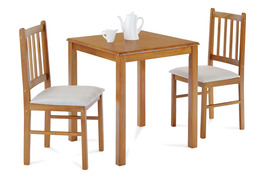 JAGUAR OAK - Jídelní set 1+2, rozměr stolu 69x69x75 cm, masiv, dub landhaus, šedé látkové sedáky