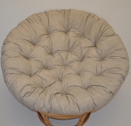 Polstr deluxe na křeslo papasan 100 cm - látka tmavě béžový melír