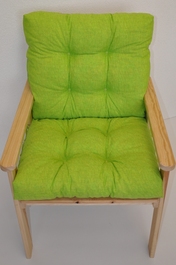 Polstr na zahradní křeslo s nízkým opěradlem - látka světle zelený melír