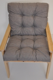 Polstr na zahradní křeslo s nízkým opěradlem - látka šedý melír