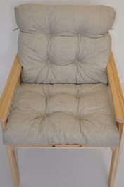 Polstr na zahradní křeslo s nízkým opěradlem - látka tmavě béžový melír