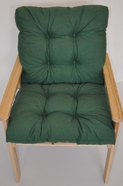 Polstr na zahradní křeslo s nízkým opěradlem - látka tmavě zelený melír