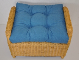 Polstr na ratanovou taburetku Ear - látka tyrkysový melír