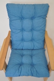 Polstr na zahradní křeslo vysoké - látka tyrkysovy melír