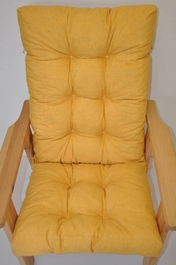 Polstr na zahradní křeslo vysoké - látka žlutý melír