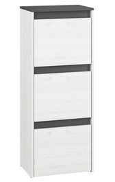 Botník 3D s výklopnými dvířky FARFARA borovice sněžná/antracit