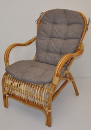 Ratanové Křeslo Sidney - polstr šedý melír