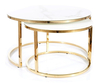Konferenční stolky 2 ks MUSE zlatý kov/ bílý mramor