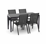 Jídelní set VIGO L antracit + 4x židle VALENCIA 2 černá