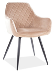 Jídelní čalouněná židle ANEI VELVET béžová/černá