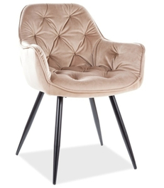 Jídelní čalouněná židle CHEERS velvet béžová/černá