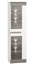 Vitrína LANTANA borovice sněžná/šedá