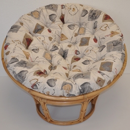 Ratanový papasan 110 cm medový polstr motiv srdce LOVE