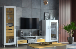 Obývací sestava PIRASTU ořech americký/bílá