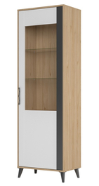 Vitrína DONORI 11 1D ořech americký/bílá/grafit
