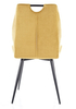 Jídelní čalouněná židle CORA VELVET žlutá curry/černá