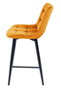 Barová čalouněná židle SIK VELVET žlutá curry/černá