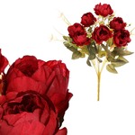 KN6145-BOR - Pivoňka - umělá kytice, barva červená