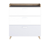 Komoda MOYA 3S dub castello/šedá/bílá