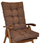 Polstr na teakové zahradní křeslo vysoké - látka hnědý melír