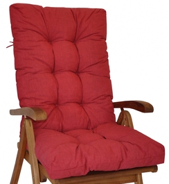 Polstr na teakové zahradní křeslo vysoké - látka vínový melír