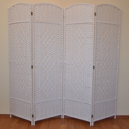 Paravan provázkový čtyřdílný barva bílá
