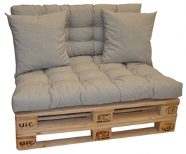 Polstry na paletový nábytek - látka tmavě béžový melír