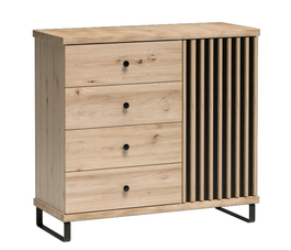 Komoda na nohách 1D4S BARBUS dub artisan/černá