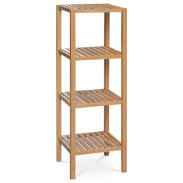 DR-011-4 - Regál, 4 police, masiv bambus, přírodní odstín, nosnost 12 kg