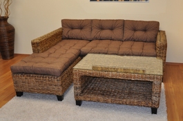 Sedací souprava Penang pravá polstry hnědý melír