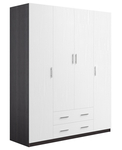 Šatní skříň 4D2S SANTOS wenge/bílá