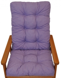 Polstr na zahradní křeslo s mašlí - látka fialový melír