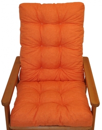 Polstr na zahradní křeslo s mašlí - látka oranžový melír